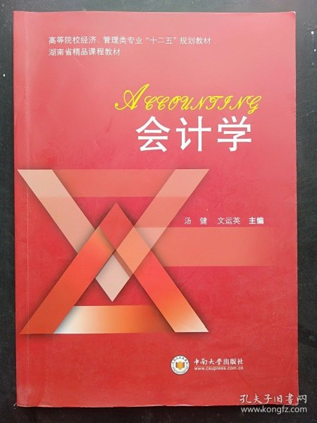 二手正版 会计学 汤健 文运英 中南大学出版社 9787548710189 汤健_文运英