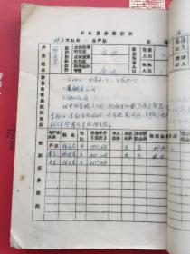 1966年阶级成份登记表1本* *。（三百多户）