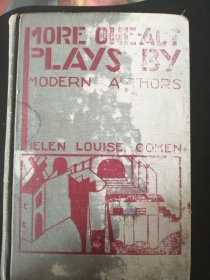 百年老书！MORE  ONE ONE ACT PLAYS BY NODERN AUTHORS 现代作家的多部独幕剧（1927年英文原版书，32开布面硬精装，多幅整版插图，封三购书签）