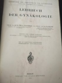 百年老书! LEHRBUCH  DER  GYNÄKOLOGIE 妇科教科书(1923年德文原版书,小16开布面硬精装,大量插图\套色插图\彩色插图)