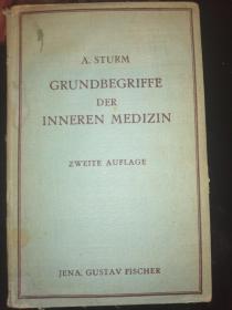 GRUNDBEGRIFFE DER INNEREN MEDIZIN 内科基本术语(1941德文原版书，纳粹德国出品，16开布面硬精装，大量黑白、彩色插图）
