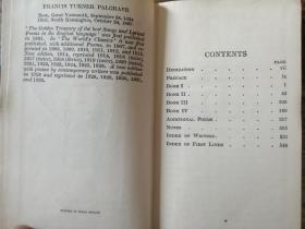 THE GOLDEN TREASURY OF THE BEST SONGS AND LYRICAL POEMS IN THE ENGLISH LANGUAGE 英诗集锦（1933年英文原版书，小32开漆布面硬精装，555页，品好））