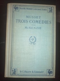 ALFRED DE MUSSET TROIS COMEDIES 阿尔弗雷德·德·缪塞三人喜剧(1932年法文原版书，小32开布面硬精装，扉页作者像，品好）