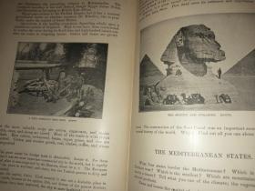 清末百年老书！ADVANCED INDUCTIVE GEOGRAPHY 高级归纳地理学(1899年英文原版书，16开布面硬精装，大量插图、五色印刷地图，品好）