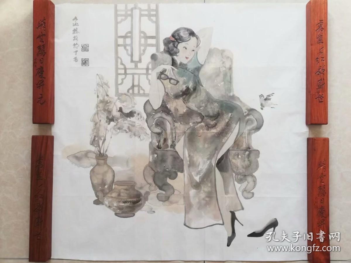 （终身保真）金格格 国画68x68cm作品 议价
金格格(王秋菊) 中国美术家协会会员，现任教于清华大学美术学院创作基地，文化部民族艺术研究院导师.