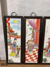 19_民国 ‖ 人物画瓷板画一套

纯手工描绘，画工精湛，惟妙惟肖，线条纤细流畅，清晰透彻………单扇尺寸：80×27