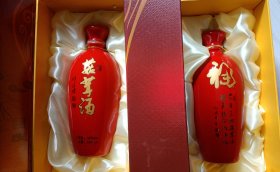 菇茸酒瓶，露酒，38度，2x500mL，哈尔滨市龙生北药生物工程股份有限公司。重2.5公斤。