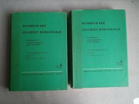 具体书名如图  HANDBUCH DER GESAMTEN HAMATOLOGIE  Band 5  精装本两册