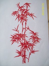 剪纸 四君子梅兰竹菊 之竹 纯手工制作 剪纸本身尺寸33x19CM 未装框 透明塑料纸袋包装 全新 无变色 送外国人特色礼品 民间艺术品 中国特色文化礼品