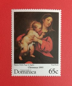 多米尼加1995 安东尼.凡.代克画作©圣母子和三个忏.悔者  1全