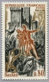 法国1991 法兰西历史系列~布雷西亚围城战中的无畏骑士贝亚尔  1全