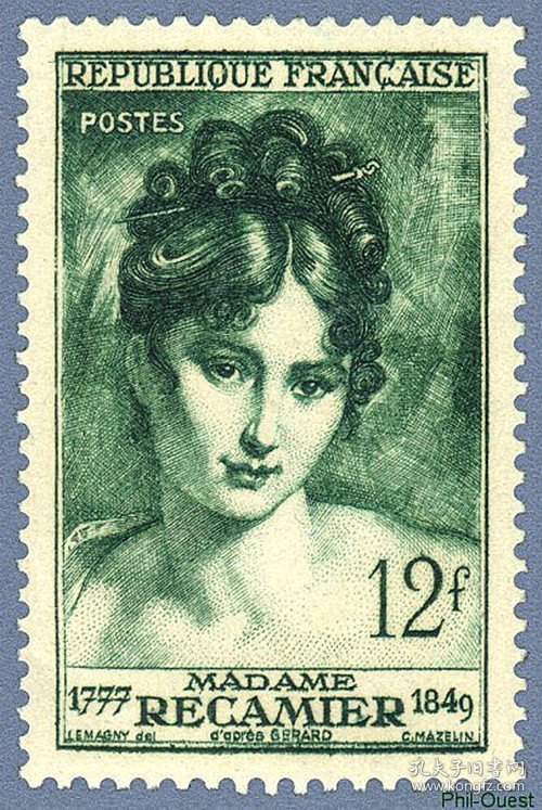 法国1950 弗朗索瓦.热拉尔画作©雷克米耶夫人像 1全