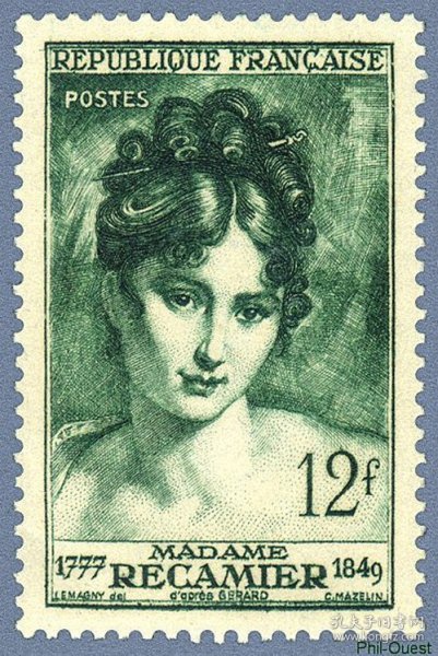 法国1950 弗朗索瓦.热拉尔画作©雷克米耶夫人像 1全