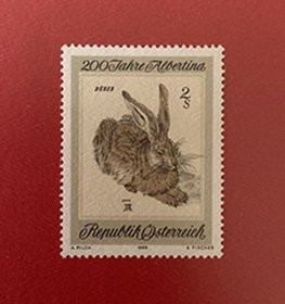 奥地利1969 丢勒画作©野兔 1全