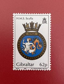 直布罗陀1991 皇家海军舰徽©轻巡洋舰斯库拉号  1全