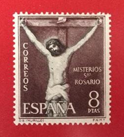 西班牙1962 穆里罗画作©什字架上的Jésus 1全