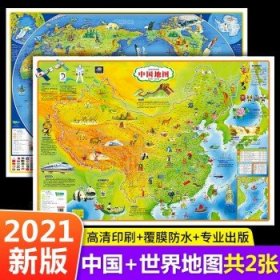 中国地图挂图2021年新版 经典版（中国地图+世界地图）