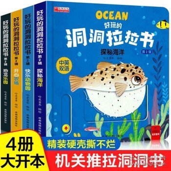 好玩的洞洞拉拉书 第二辑 全4册 0-3岁宝宝撕不烂推拉3d立体机关书 婴幼儿早教益智精装书 创意大师洞洞翻翻书 奇妙洞洞书