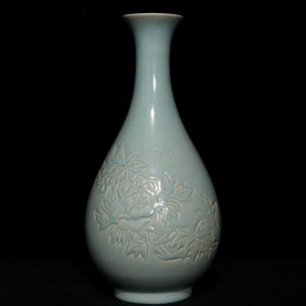 汝窑花开富贵玉壶春瓶，高35.5cm直径16cm