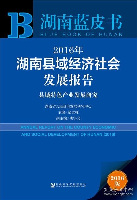 湖南蓝皮书:2016年湖南县域经济社会发展报告