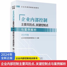 2024年版企业内部控制主要风险点、关键控制点与案例解析 立信会计出版社正版企业内部管理书籍公司层面的内部控制财务报告编制与披露等 企业内部控制培训用书