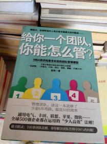 给你一个团队，你能怎么管？