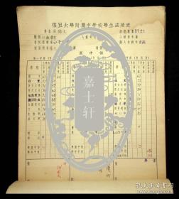 1944年復旦大学附属中学校学生成绩表（上海市-陸隆弟）（江苏无锡-丁仲镛）（浙江平湖-王之煌）等等近200人