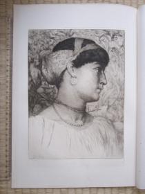 1882年原创蚀刻版画，35*25厘米，《罗克珊娜》。托马斯·赖利（Thomas Riley）作品