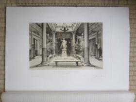 1860年原创蚀刻版画，38*29厘米，《拿破仑王子古董屋》（巴黎蒙田大道）。利奥波德·弗拉芒（Léopold Flameng 1831-1911）作品， Theophile Gautier 配文