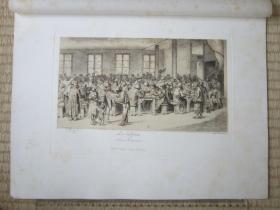 1860年原创蚀刻版画，38*29厘米，《加利福尼亚（蒙帕纳斯郊区）》利奥波德·弗拉芒（Léopold Flameng 1831-1911）作品， Alfred Delvau 配文