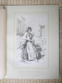 1879年珂罗版版画，35*25厘米，《来自奥莱瓦诺的女孩》。安东·亚历山大·冯·维尔纳（Anton von Werner 1843-1915）作品， Schober & Backmann 复制