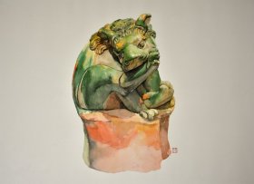 美术家协会会员，刘宁《三彩狮子》