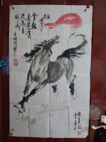 傅长吉-云龙远腾驾天马自...  精品国画1张（宣纸，软片，画心尺寸：97*59cm）作品终身保真【货号：西4-361】详见书影，实物拍照