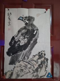 李诗晨-鹰  精品国画1张（宣纸，软片，画心尺寸：68*45cm）作品终身保真【货号：西4-305】详见书影，实物拍照