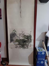 房新泉-得水成仙  精品花鸟1张（原装旧精裱绫裱。立轴，画心尺寸65.5*64cm）作品终生保真【货号：W34】详见书影，实物拍照