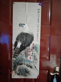 左士秀-鹰  精品国画1张（宣纸，软片，画心尺寸：94*34cm）作品终身保真【货号：西4-320】详见书影，实物拍照