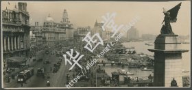 高清 大尺寸 民国 1930年 银盐 共4 张 老照片 上海外滩 浦东 苏州河 细节清晰 长27厘米 宽12 厘米