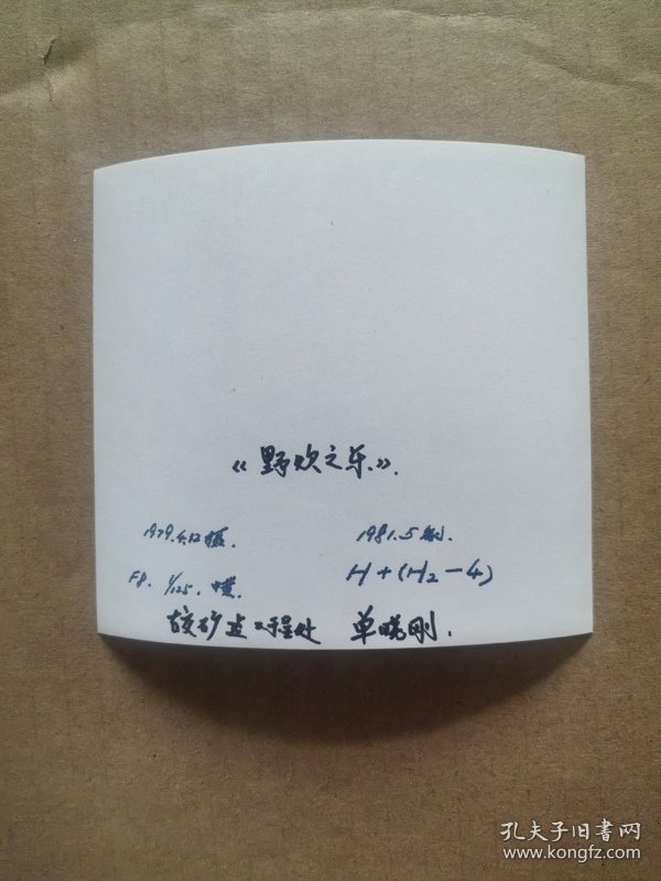 单晓刚摄影作品11：野炊之乐 背面有文字说明
