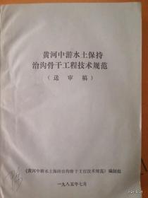 黄河中游水土保持治沟骨干工程技术规范 送审稿