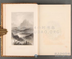 1860年《英美杰出女诗人画廊》A Gallery of Distinguished English & American Female Poets，英文原版，棕色真皮精装，雕花烫金，美国教育家亨利·科佩（Henry Coppée）著作，收录英美知名女诗人五十余人，诗作160首，内收钢版画插图100余幅