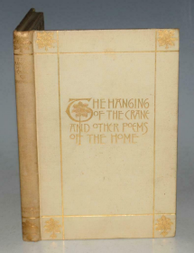 1893年《The Hanging of the Crane》，英文原版，白色漆布精装，美国诗人朗费罗（Longfellow）诗集，收诗11首，内收版画8幅