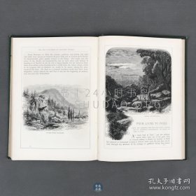 1878年《法国风景》French Pictures，英文原版，绿色漆布精装，英国作家戈斯内尔·格林（Gosnell Green）编辑，介绍法国各地区和城市的风景画册，配有详细的文字介绍，内收大量英国和各国艺术家艺术插图百余幅，原图用铅笔或钢笔绘制