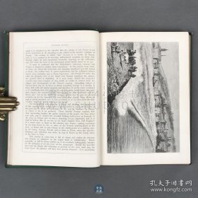 1878年《法国风景》French Pictures，英文原版，绿色漆布精装，英国作家戈斯内尔·格林（Gosnell Green）编辑，介绍法国各地区和城市的风景画册，配有详细的文字介绍，内收大量英国和各国艺术家艺术插图百余幅，原图用铅笔或钢笔绘制