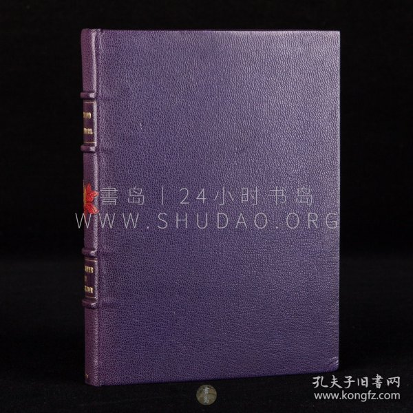 限量编号本！1934年法国巴黎《火焰与花朵》La flamme et la fleur，法文版，蓝色全皮精装，书脊拼皮花卉，法国作家 Fernand Perdriel (1901-1959) 论文集，限量565套之第346号