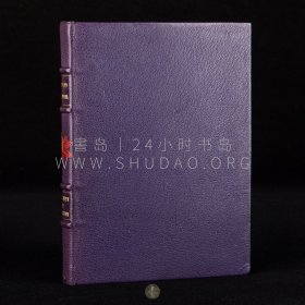 限量编号本！1934年法国巴黎《火焰与花朵》La flamme et la fleur，法文版，蓝色全皮精装，书脊拼皮花卉，法国作家 Fernand Perdriel (1901-1959) 论文集，限量565套之第346号