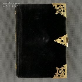 1900年左右《婚礼书》Livre de Mariage，法文原版，全黑天鹅绒精装，书角四周及搭扣为金色花纹装饰，祈祷书，包括晨祷、晚祷，内收插图4幅