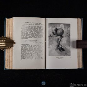 1913年《中世纪的神话和传说》Myths & legends of the Middle Ages，英文原版，蓝色漆布精装，英国历史学家格贝尔（H.A. Guerber）著作，内收插图60余幅