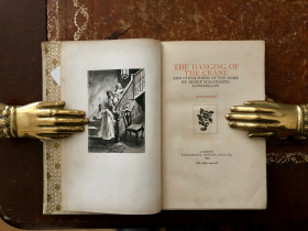 1893年《The Hanging of the Crane》，英文原版，白色漆布精装，美国诗人朗费罗（Longfellow）诗集，收诗11首，内收版画8幅