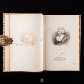 1860年《英美杰出女诗人画廊》A Gallery of Distinguished English & American Female Poets，英文原版，棕色真皮精装，雕花烫金，美国教育家亨利·科佩（Henry Coppée）著作，收录英美知名女诗人五十余人，诗作160首，内收钢版画插图100余幅