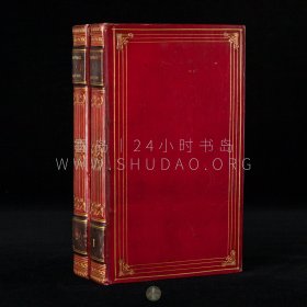 1833年《给苏菲的信》Lettres a Sophie，2册2卷全，法文原版，红色真皮精装，法国作家 Louis-Aimé Martin 最著名的儿童科学和自然著作，内收法国艺术家 Pancrace Bessa 植物插图2幅、法国画家 Jean-Baptiste Huet 动物插图4幅